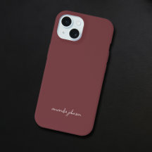 Monograma rojo mínimo moderno Añadir nombre comple