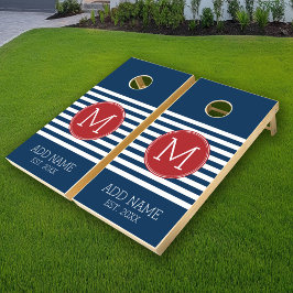 Monograma rojo Personalizado de patrón de franja b