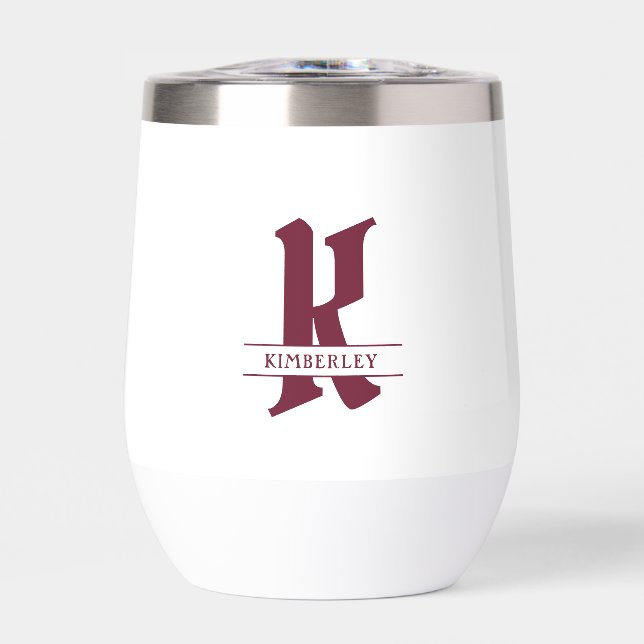 Monograma rojo, tipografía de letra partida (Frente)