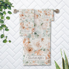 Monograma Rosa Eucalyptus deja vegetación floral