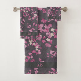 Monograma rosa y gris