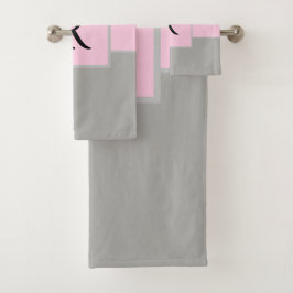 Monograma rosa y gris clásico