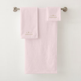 Monograma Rubor Pink | Elegante baño Minimalista d