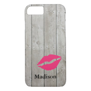 Monograma ruso Funda para iPhone 7 con un beso