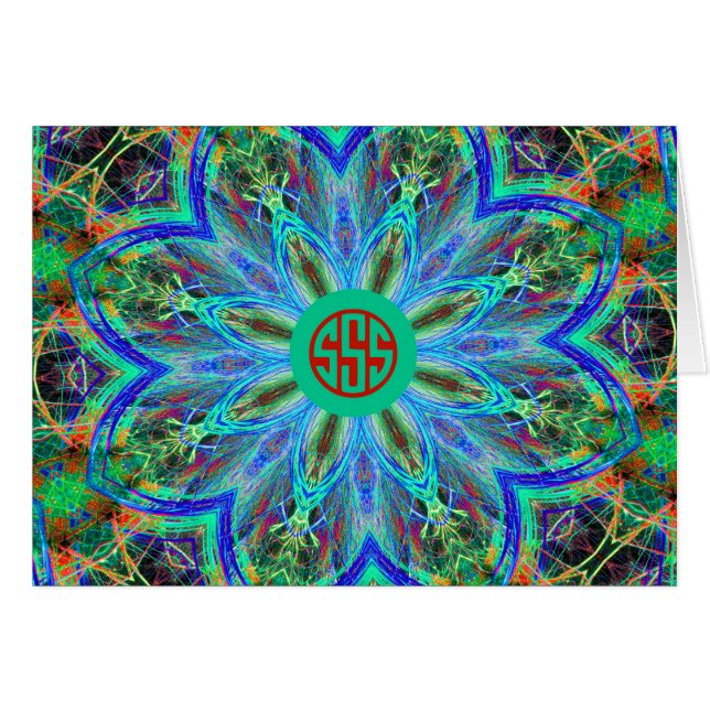 Monograma S de tarjeta de nota en blanco o su elec (Anverso (Horizontal))