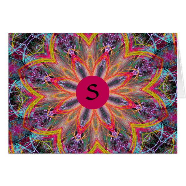 Monograma S de tarjeta de nota en blanco o su elec (Anverso (Horizontal))