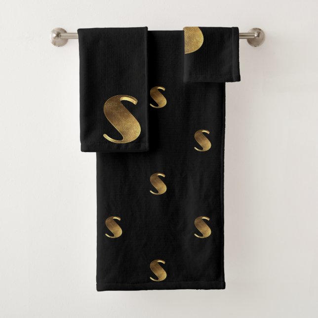 Monograma S Típografía elegante de aspecto negro y (In situ)