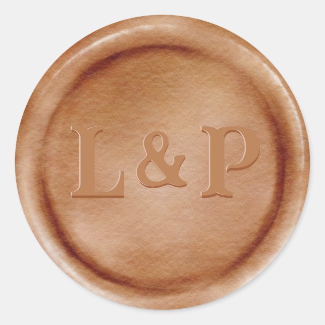 Monograma Sello de cera de Boda de cobre antiguo i (Anverso)