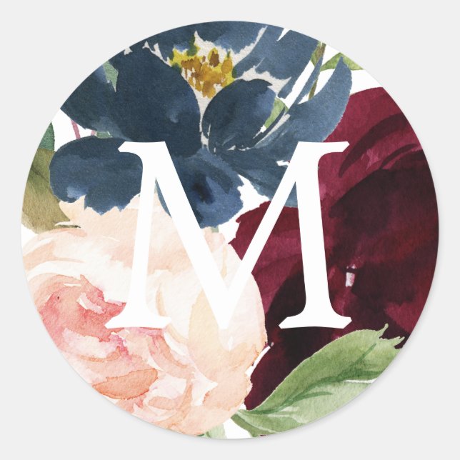 Monograma Sello para sobres Borgoña Rústica (Anverso)