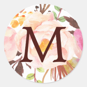 Monograma Sellos para sobres Rosa antiguo