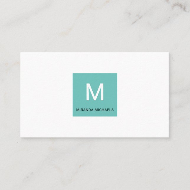 Monograma simple cuadrado QR y tarjeta de contacto (Anverso)