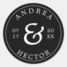 Monograma simple elegante Sello para sobres blanco