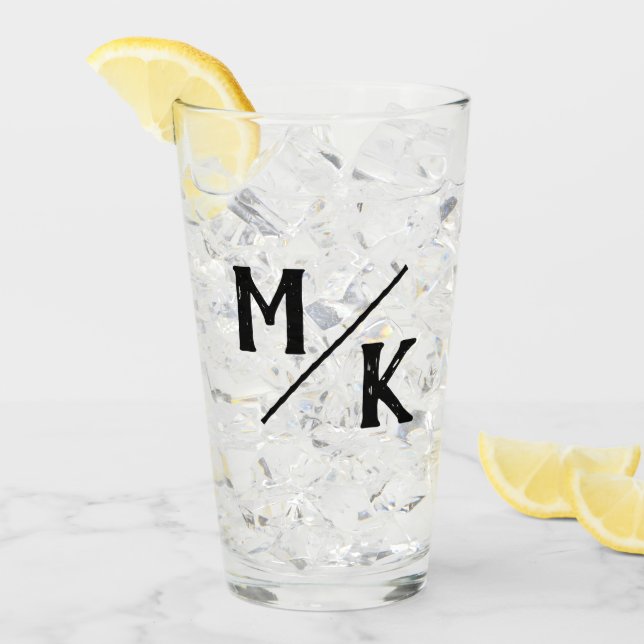 Monograma simple tipo de sangre de choque negro si (Anverso (hielo))