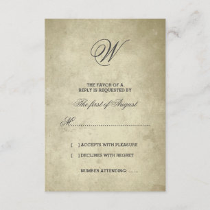 Monograma simple Vintage Paper RSVP