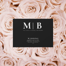 Monograma simple y brillante B/W sin invitación de