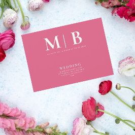 Monograma simple y brillante Rosa sin invitación d