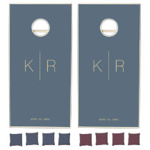 Monograma simple y moderno azul medio noche