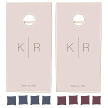 Monograma simple y moderno Rubor rosa