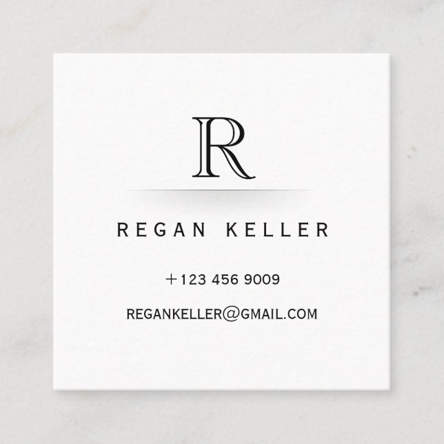 Monograma Tarjeta de llamada inicial moderna para  (Anverso)