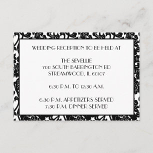 Monograma Tarjeta de recepción Flourish en blanco 