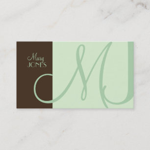 Monograma tarjeta de visita en colores retro