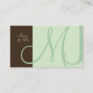 Monograma tarjeta de visita en colores retro