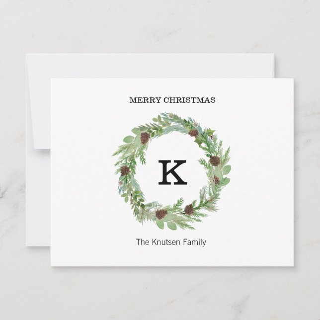 Monograma Tarjetas iniciales sin Navidades fotográ (Anverso)