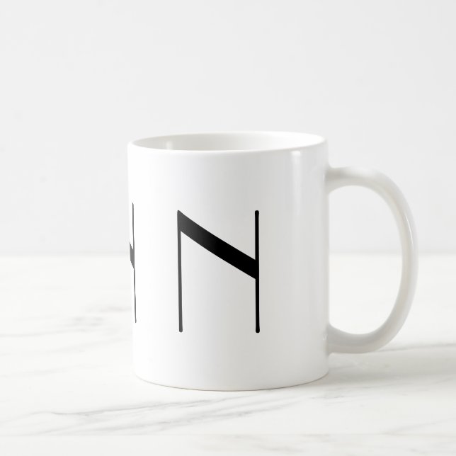 Monograma taza moderna negra y blanca de N inicial (Derecha)