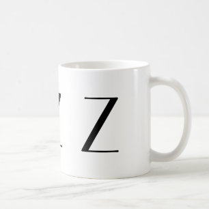 Monograma taza moderna negra y blanca de Z inicial