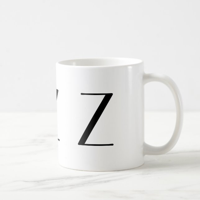 Monograma taza moderna negra y blanca de Z inicial (Derecha)