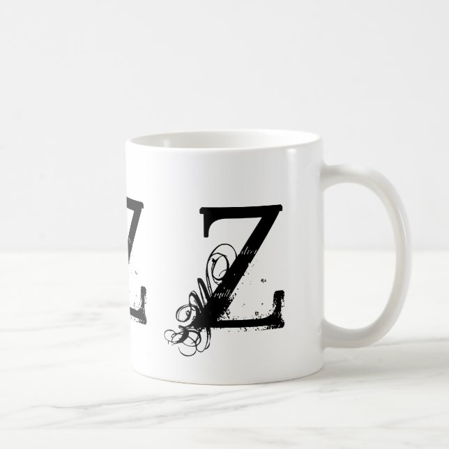 Monograma taza negra y blanca de Z inicial del (Derecha)