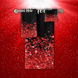 Monograma - Texto blanco sobre negro con purpurina