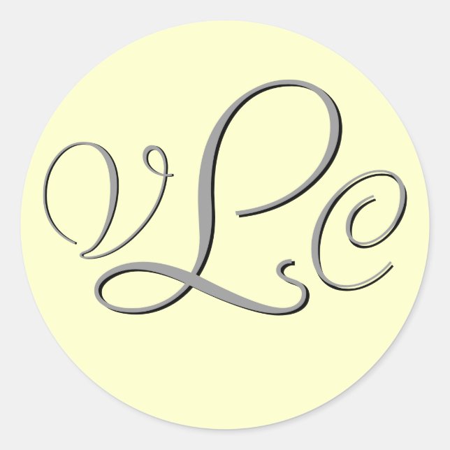 Monograma tres crema y Pegatina gris (Anverso)