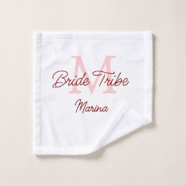 Monograma tribu de la novia rojo simple ducha nupc