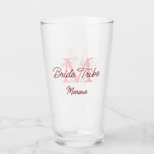 Monograma tribu novia rojo ducha nupcial simple mi