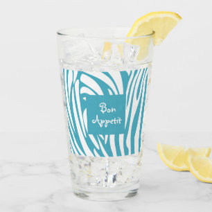 Monograma Turquoise Stried Zebra Pattern