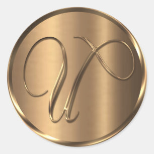 Monograma U Sello para sobres de bronce no METÁLIC