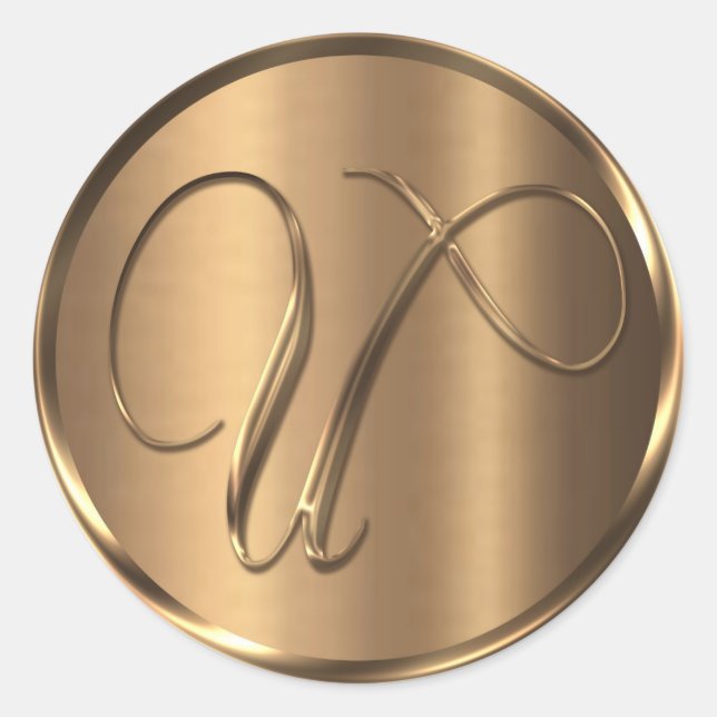 Monograma U Sello para sobres de bronce no METÁLIC (Anverso)