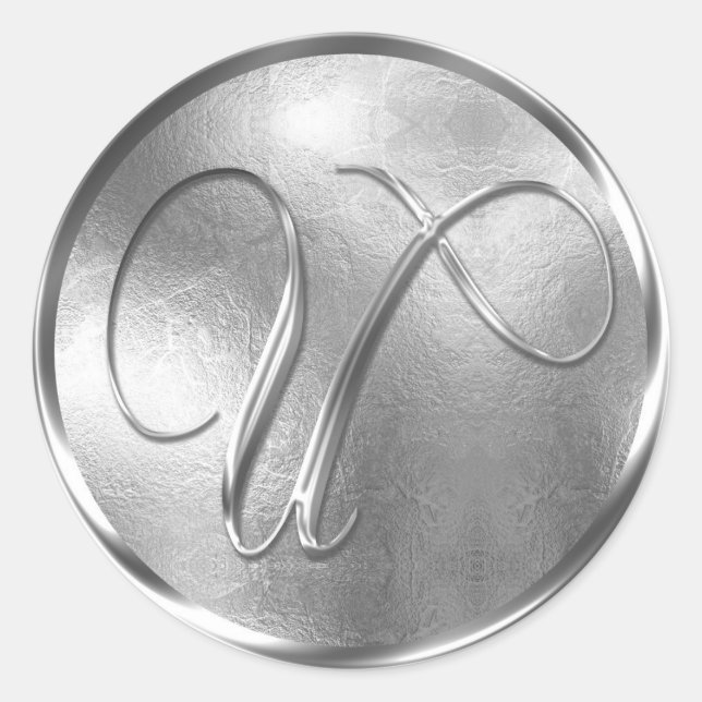 Monograma U Sello para sobres plateado no METÁLICO (Anverso)