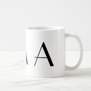 Monograma una taza de café moderna blanco y negro