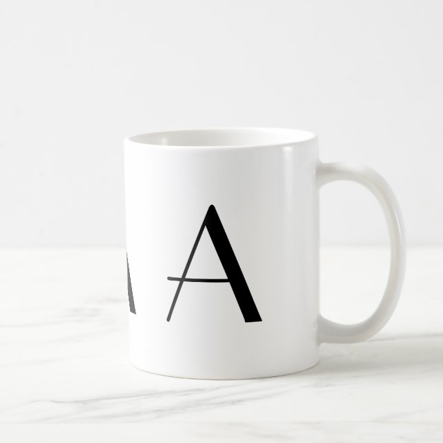 Monograma una taza de café moderna blanco y negro (Derecha)