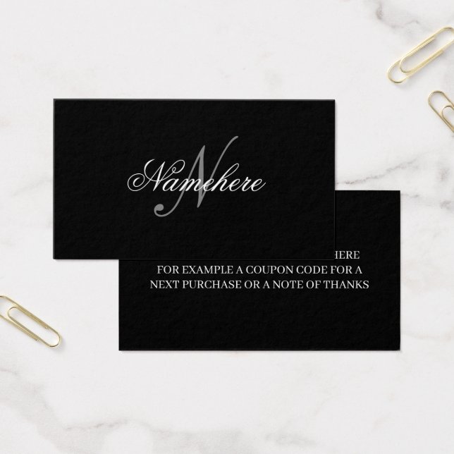 Monograma único personalizado de nombre blanco y n (Oficina)