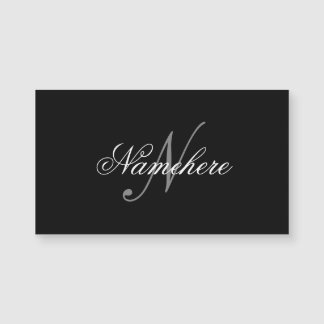 Monograma único personalizado de nombre blanco y n