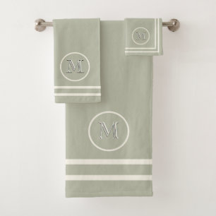 Monograma único verde contemporáneo sereno elega