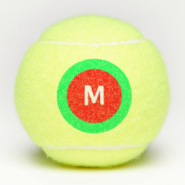 Monograma verde blanco rojo bola de tenis