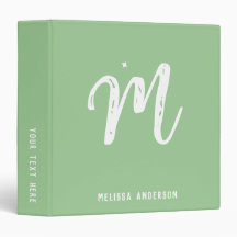 Monograma verde claro simple Minimalista