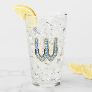Monograma W - Vidrio de 16 oz