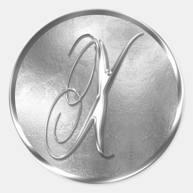 Monograma X Sello para sobres plateado no METÁLICO (Anverso)