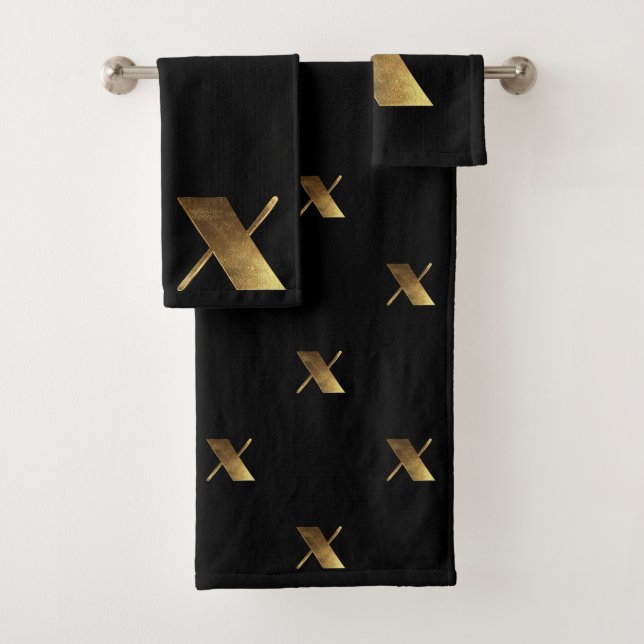 Monograma X Típografía elegante de aspecto negro y (In situ)