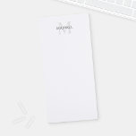Monograma y Bloc de notas de nombres personalizado<br><div class="desc">El Monograma y el Bloc de notas de nombres personalizados presentan un nombre personalizado en gris y monograma en gris claro como fondo,  en estilo de fuente serif clásico,  en fondo blanco.</div>